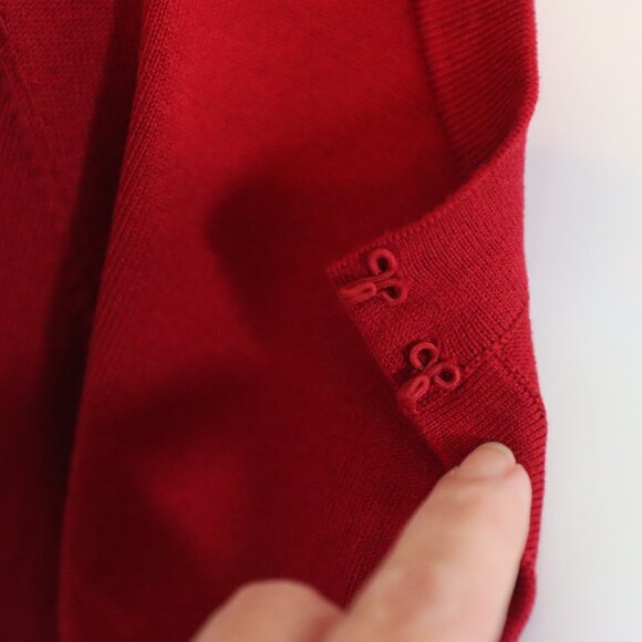 Ann Taylor Cropped Sweater Cardigan/ Shrug Red Size Medium Silk/Rayon/Cotton - Picture 7 of 14